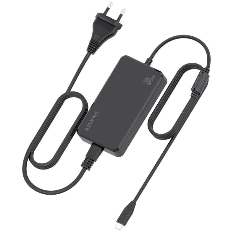Carregador de Secretária Aisens Gan Asch-1pd100d070-bk / 1xusb Type-c / 100W