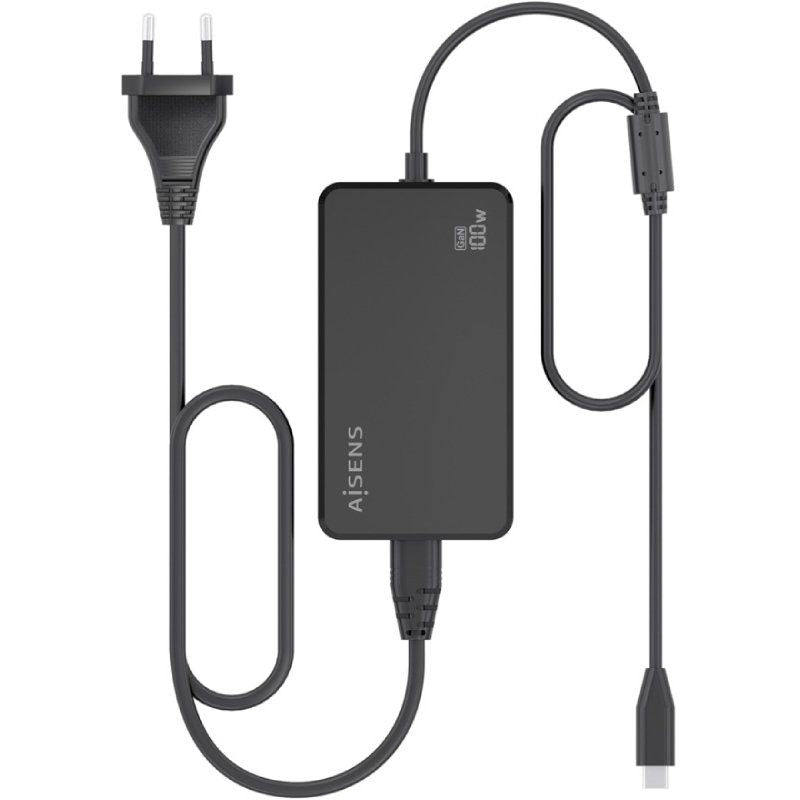 Carregador de Secretária Aisens Gan Asch-1pd100d070-bk / 1xusb Type-c / 100W
