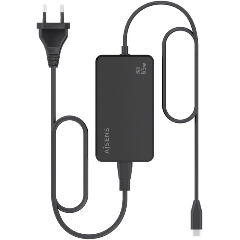 Carregador de Secretária Aisens Gan Asch-1pd65d068-bk / 1xusb Type-c / 65W