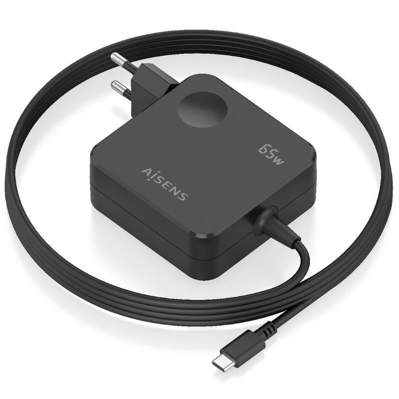 Carregador de Parede Aisens Asch-1pd65wl80-bk / 1xusb Type-c / 65W / Preto
