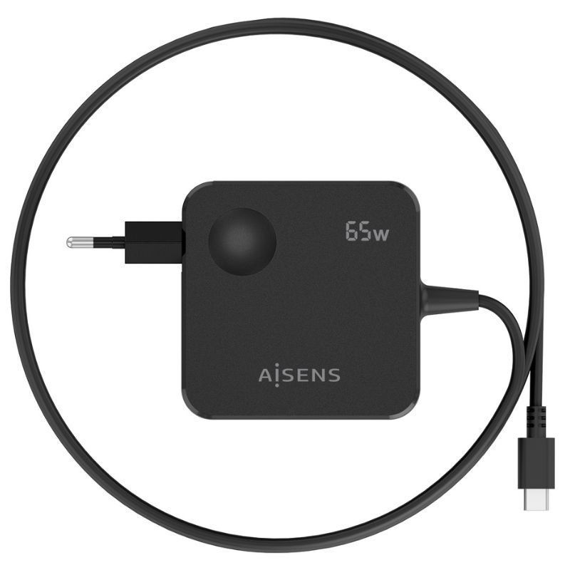 Carregador de Parede Aisens Asch-1pd65wl80-bk / 1xusb Type-c / 65W / Preto