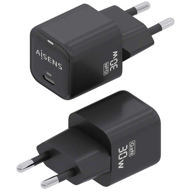 Carregador de Parede Gan Aisens Asch-30w1p019-bk / 1xusb Type-c / 30W