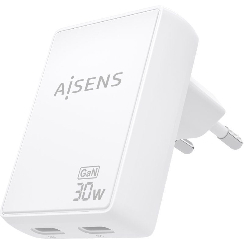 Carregador de Parede Gan Aisens Asch-30w2p075-w / 2xusb Type-c / 30W / Branco