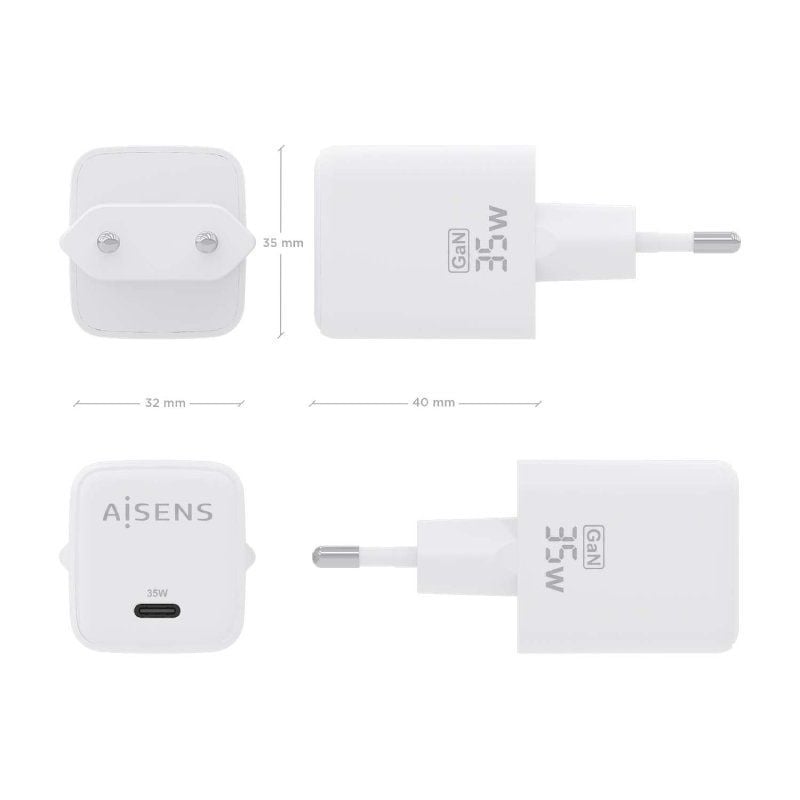 Carregador de Parede Gan Aisens Asch-35w1p016-w / 1xusb Type-c / 35W