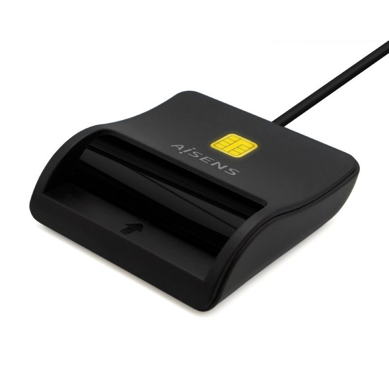 Leitor de Cartões de Identificação USB Tipo C Aisens Ascr-sn03c-bk / USB Tipo C / Preto