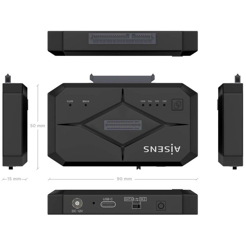 Estação de Ancoragem para SSD M2 SATA / NVME Aisens Asds-m2sata04b