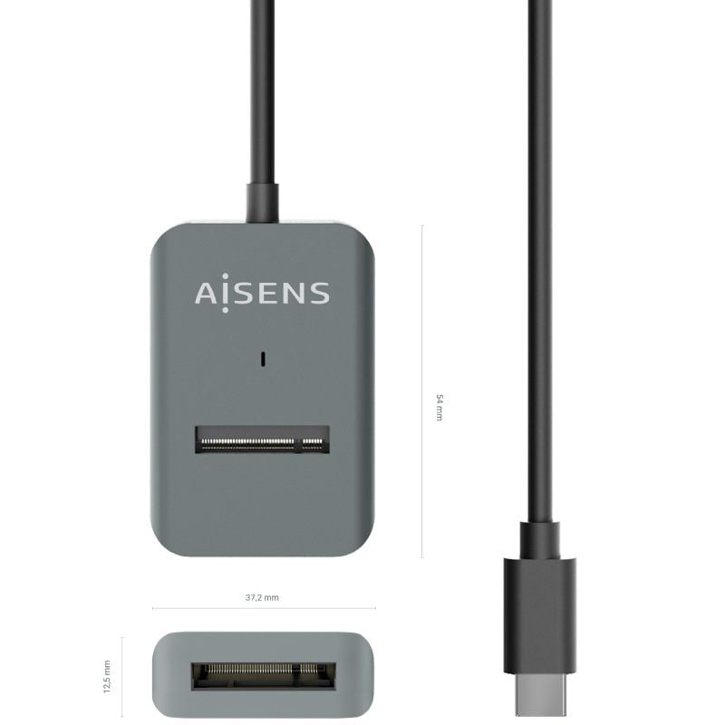 Base de Ligação USB Tipo C para SSD M2 SATA / NVME Aisens Asuc-m2d012-gr / Cinzento