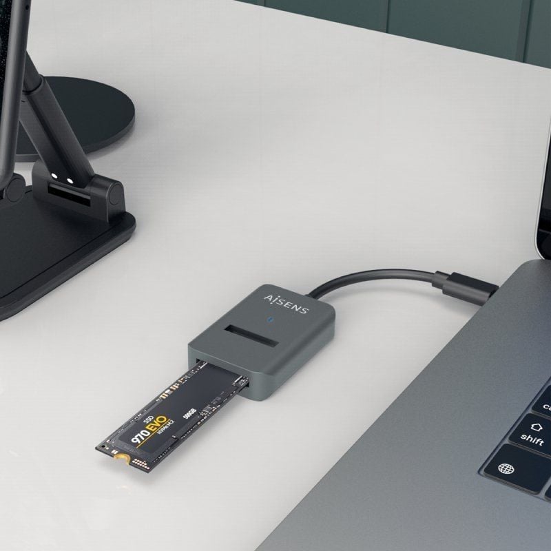 Base de Ligação USB Tipo C para SSD M2 SATA / NVME Aisens Asuc-m2d012-gr / Cinzento