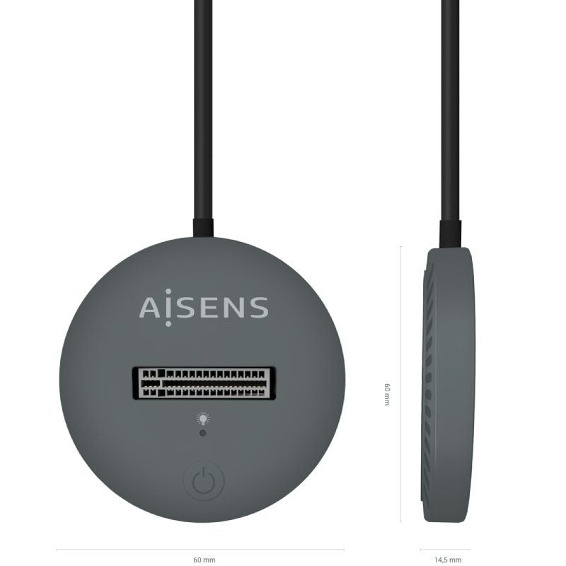 Base de Ligação USB Tipo C para SSD M2 SATA / NVME Aisens Asuc-m2d014-gr / Cinzento