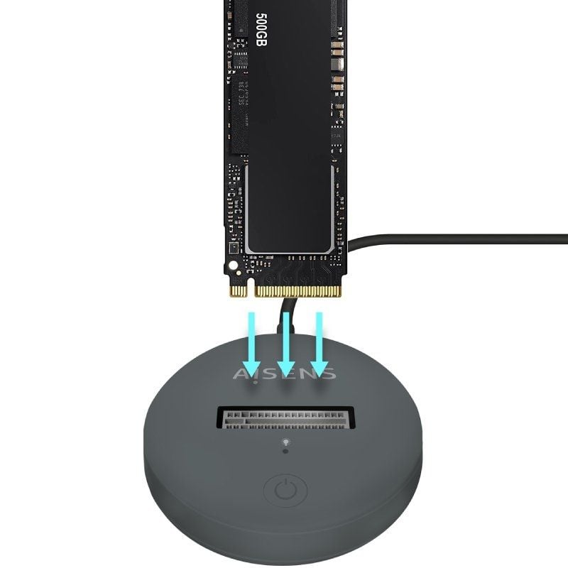 Base de Ligação USB Tipo C para SSD M2 SATA / NVME Aisens Asuc-m2d014-gr / Cinzento