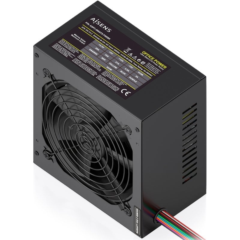 Fonte de Alimentação Aisens Aspc-500atx-psebk / 500 W / Ventilador de 12 Cm
