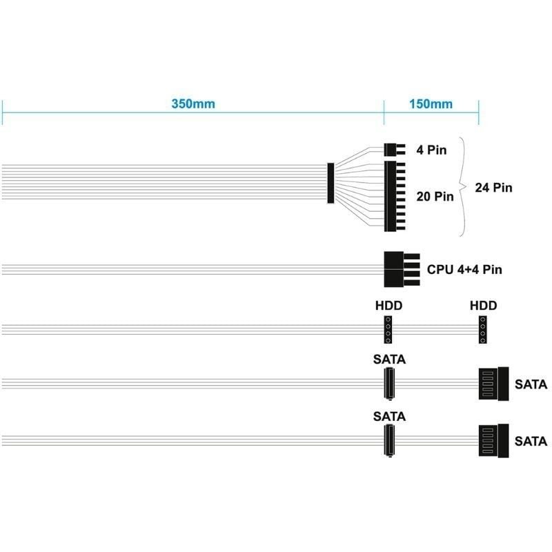 Fonte de Alimentação Aisens Aspc-500atx-seo / 500W / Ventoinha 12cm