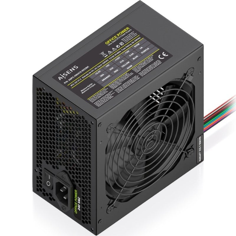 Fonte de Alimentação Aisens Aspc-500atx-seobk / 500 W / Ventilador de 12 Cm