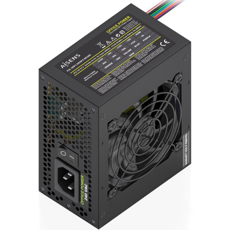 Fonte de Alimentação SFX Aisens Aspc-500sfx-seobk / 500 W / Ventilador de 8 Cm