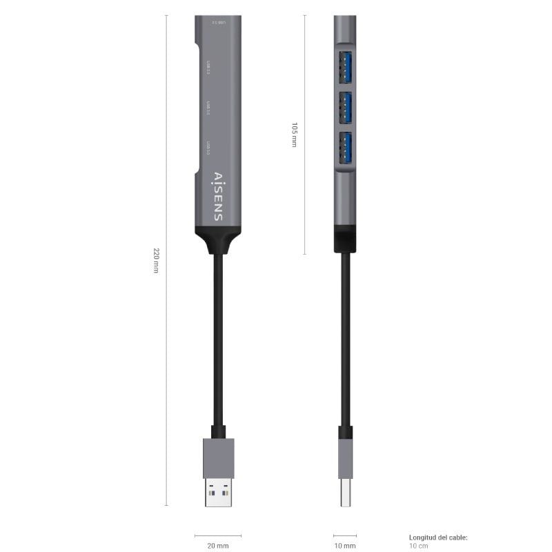 Hub USB 3.0 Aisens A106-0540 / 4xusb