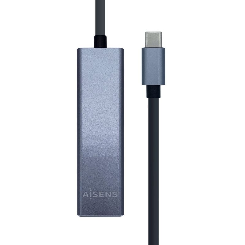 Concentrador USB Tipo C Aisens A109-0396 / 3xusb / 1xrj45 / Cinzento