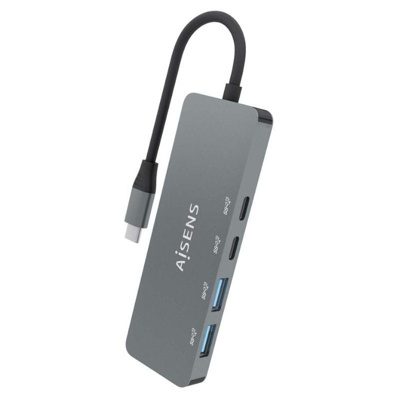 Concentrador USB Tipo C Aisens A109-0694 / 2xusb / 2xusb Tipo C / Cinzento