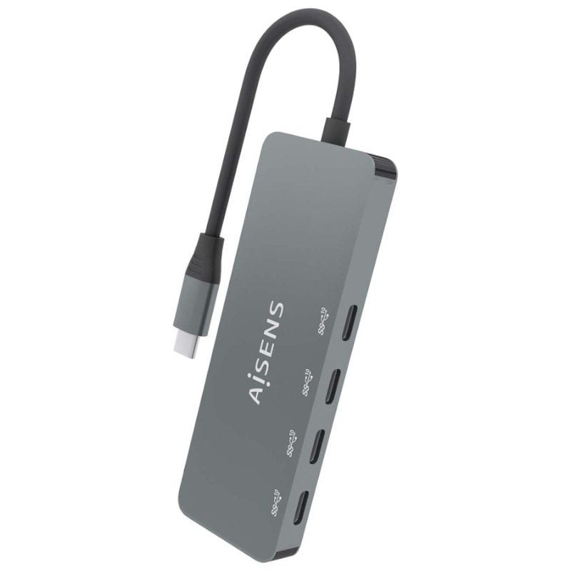 Concentrador USB Tipo C Aisens A109-0695 / 4xusb Tipo C / Cinzento