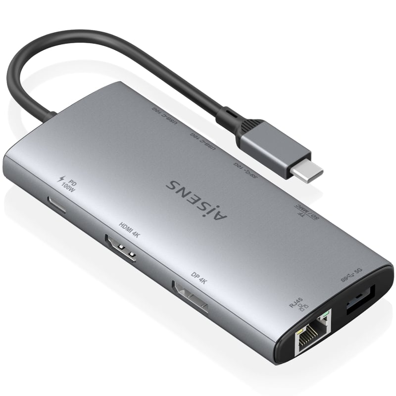Estação de Ligação USB Tipo C Aisens Asuc-10p050-gr / 1xdisplayport / 1xhdmi 4K / 1xrj45 / 2xusb /…