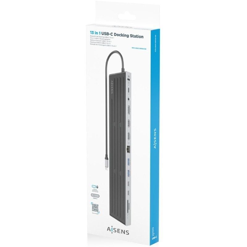 Aisens Asuc-13p042-gr Estação de Ancoragem USB Tipo C / 2xusb Tipo C / 1xusb Tipo C PD / 2xusb / 2x…