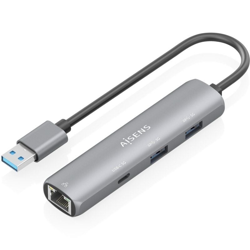 Concentrador USB Aisens Asuc-4p035-gr / 1xusb Type-c / 2xusb / 1xrj45 / Cinzento