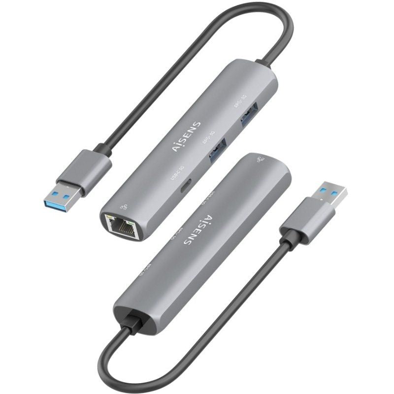 Concentrador USB Aisens Asuc-4p035-gr / 1xusb Type-c / 2xusb / 1xrj45 / Cinzento