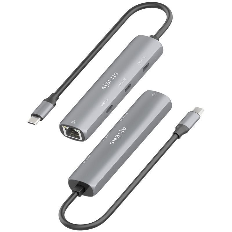 Concentrador USB Tipo C Aisens Asuc-4p041-gr / 3xusb Tipo C / 1xrj45 / Cinzento