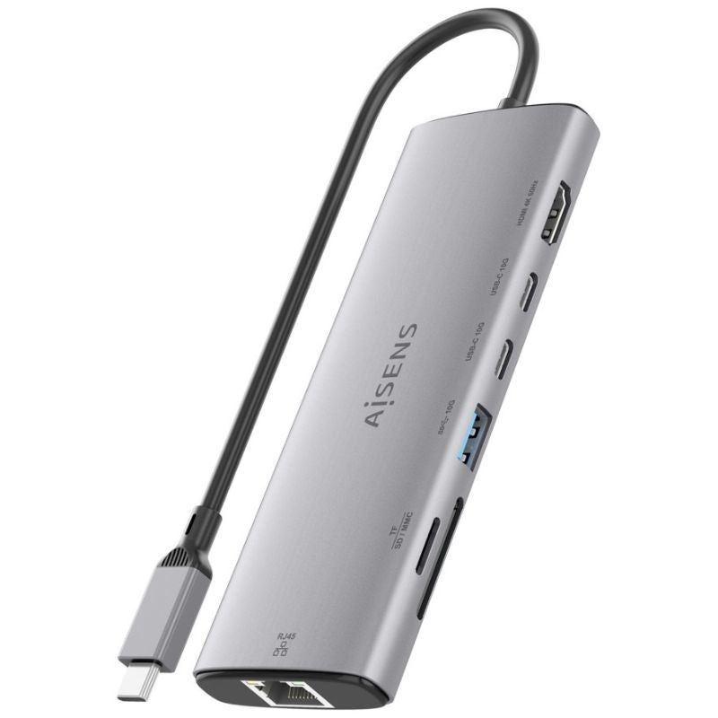 Base de Ligação USB Tipo C Aisens Asuc-7p032-gr / 1xhdmi / 1xusb / 2xusb Tipo C / 1xrj45 / 1xleitor…