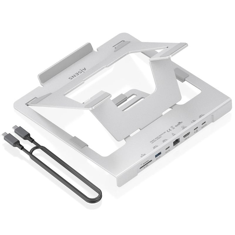 Suporte de Secretária - Base de Ligação USB Tipo C Aisens Asuc-7p045-gr / 1xusb / 1xusb Tipo C / 1x…