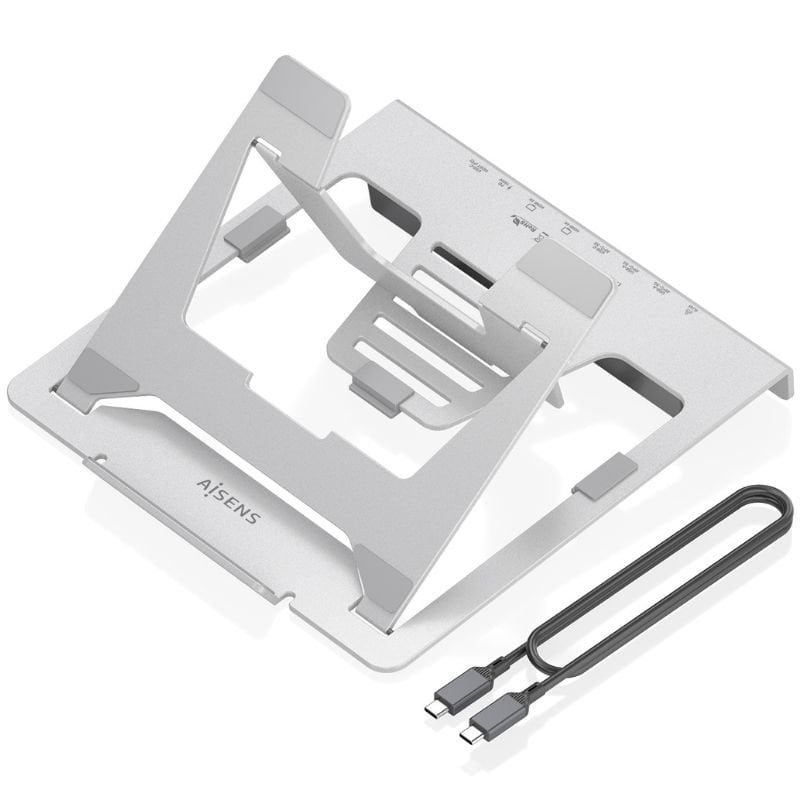 Suporte de Secretária - Base de Ligação USB Tipo C Aisens Asuc-7p046-gr / 2xusb / 1xusb Tipo C / 2x…