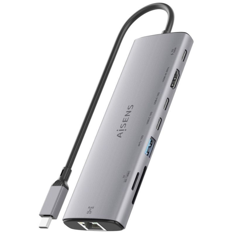 Base de Ligação USB Tipo C Aisens Asuc-8p033-gr / 1xhdmi / 1xusb / 2xusb Tipo C / 1xrj45 / 1xleitor…