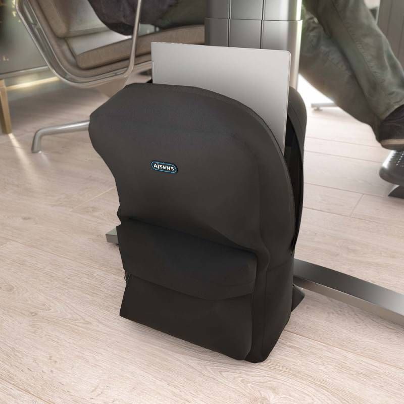 Mochila para Portátil Aisens Asbg-bp080-bk para Portáteis Até 15,6" / Preto