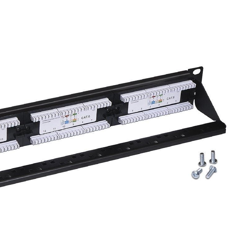 Aisens Patch Panel A141-0509 / 24 Portas / Cat.6 / 1U Altura / Gestão de Cabos