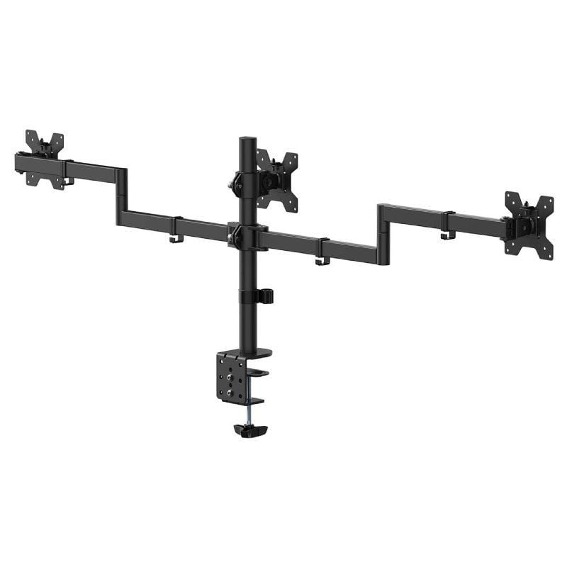 Suporte de Mesa Aisens Dt27tsr-281 para 3 Monitores / Giratório / Inclinado / Até 10kg