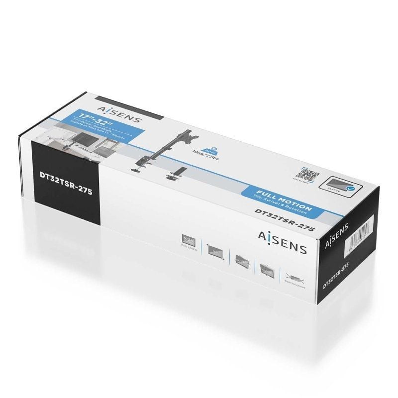 Suporte de Mesa para Monitor Aisens Dt32tsr-275 / Giratório / Inclinado / Até 10kg