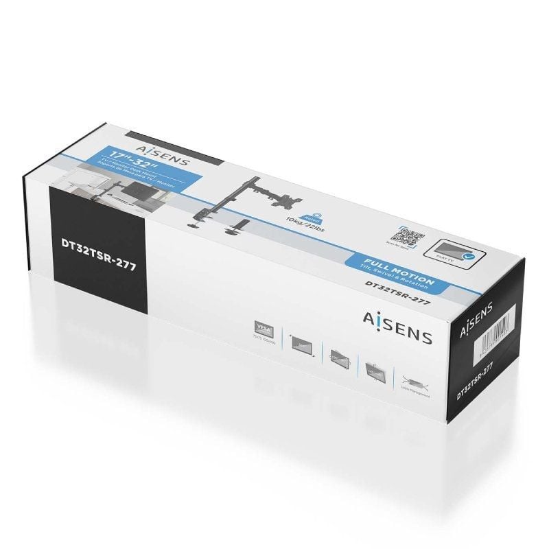 Aisens Dt32tsr-277 Suporte de Mesa para Monitor / Giratório / Inclinado / Até 10kg