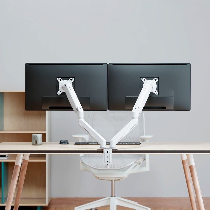 Suporte de Mesa com Contrapeso para 2 Monitores Aisens Dt32tsr-439 / Giratório / Inclinável / Até 9…
