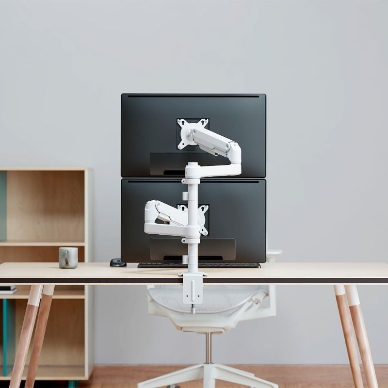 Suporte de Mesa com Contrapeso para 2 Monitores Aisens Dt32tsr-441 / Giratório / Inclinado / Até 9kg