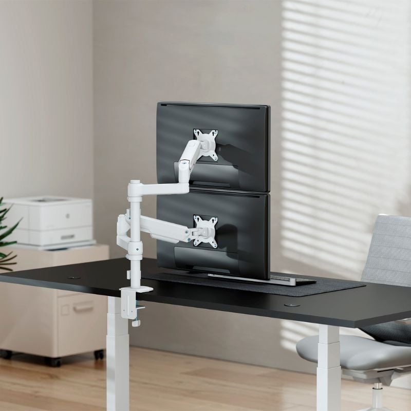 Suporte de Mesa com Contrapeso para 2 Monitores Aisens Dt32tsr-441 / Giratório / Inclinado / Até 9kg