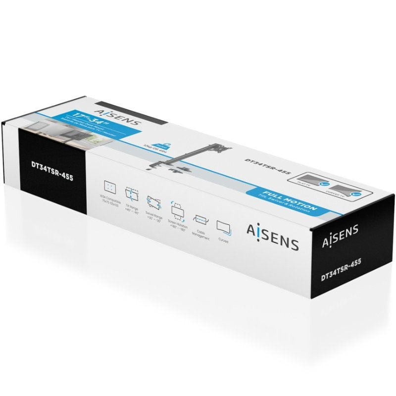 Aisens Dt34tsr-455 Suporte de Mesa para Monitor / Giratório / Inclinável / Até 12kg