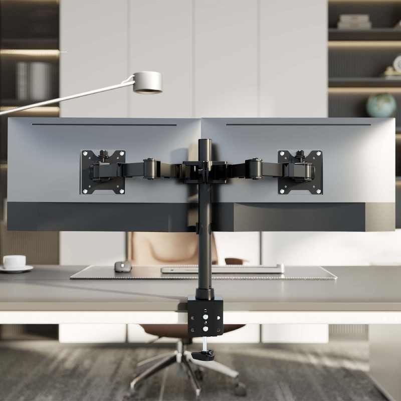 Suporte de Mesa para 2 Monitores Aisens Dt35tsr-359 / Giratório / Inclinado / Até 20kg