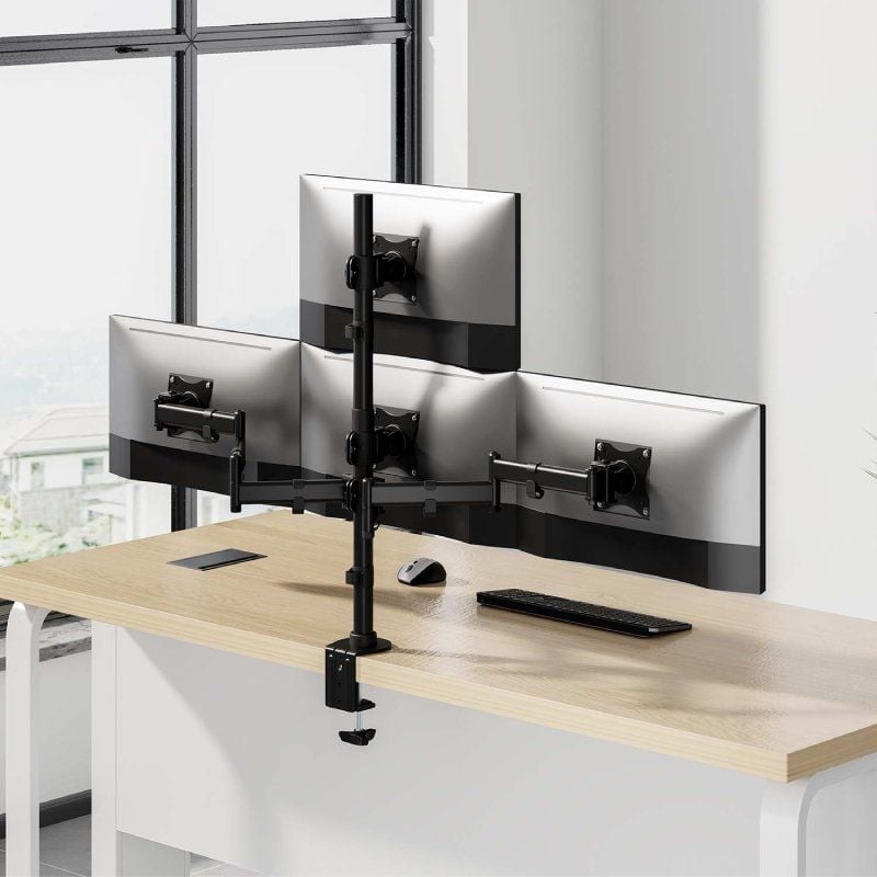 Suporte de Mesa para 4 Monitores e TV Aisens Dt27tsr-379 / Giratório / Inclinado / Até 8kg