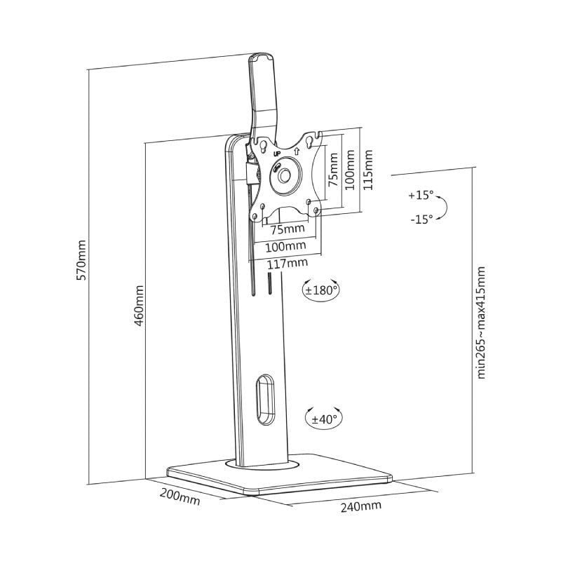 Aisens Dt32tsr-063 Suporte de Mesa para Monitor / Giratório / Inclinado / Até 7kg