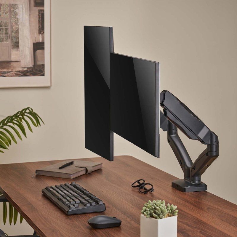 Suporte de Mesa com Contrapeso para 2 Monitores Ou Televisores Aisens Dt32tsr-221 / Giratório / Inc…