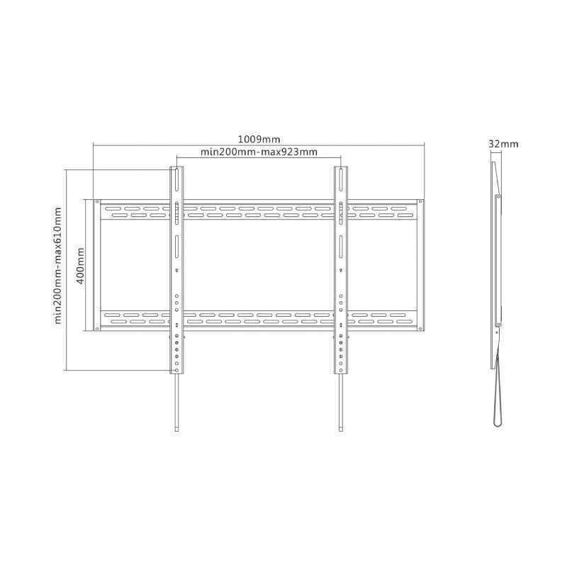 Suporte de Parede Fixo Aisens Wt100f-067 para Televisores de 60-100" / Até 130kg