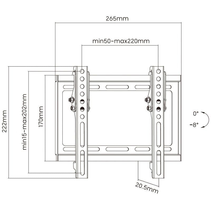 Suporte de Parede Inclinável Aisens Wt42t-159 para TV 23-42" / Até 35kg