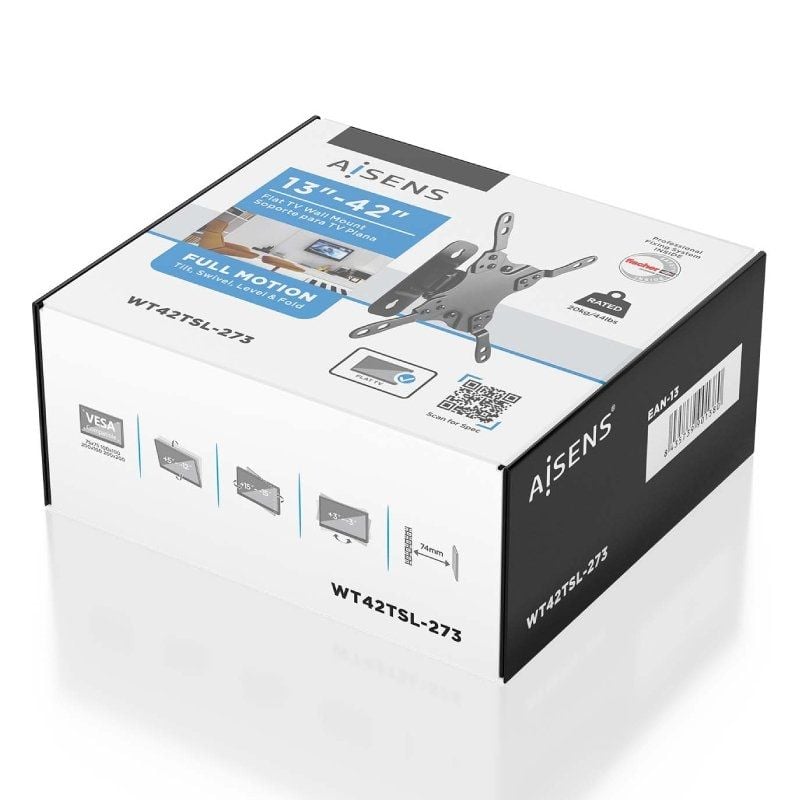 Aisens Wt42tsl-273 Suporte de Parede Giratório / Inclinado / Nivelado para Monitores e Tvs de 13-42…