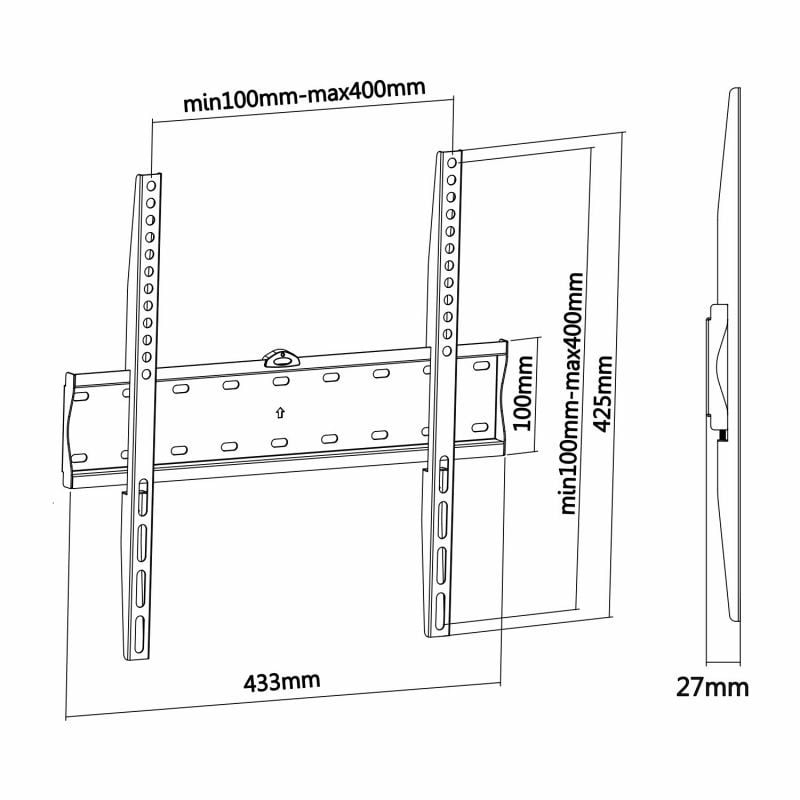 Suporte de Parede Fixo Aisens Wt55f-013 para Televisores de 32-55" / Até 40kg