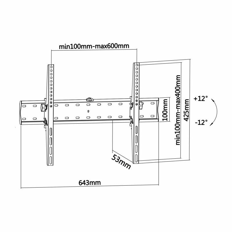 Suporte de Parede Fixo Inclinável Aisens Wt70t-017 para TV 37-70" / Até 40kg