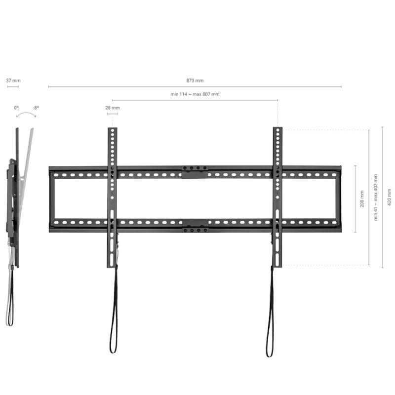Aisens Wt90t-121 Suporte de Parede Inclinável / Fixo para TV 37-90" / Até 75kg